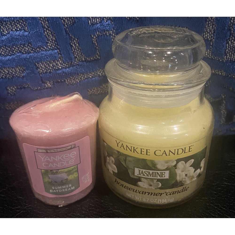 Yankee Candle JASMINE 3.7 Oz & Summer Daydream Votive NEW VERY RARE HARD TO FIND